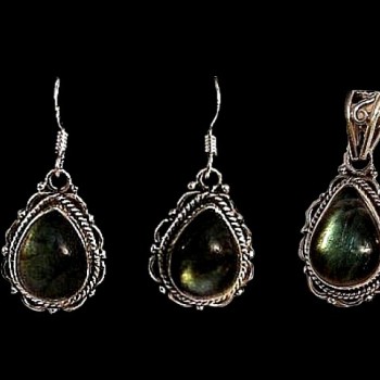 Parure indienne argent Labradorite - Bijoux indiens