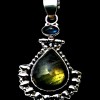Pendentif indien argent Labradorite - Bijoux indiens