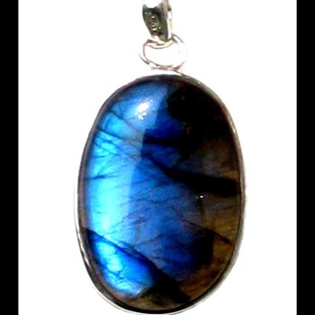 Pendentif indien argent Labradorite - Bijoux indiens