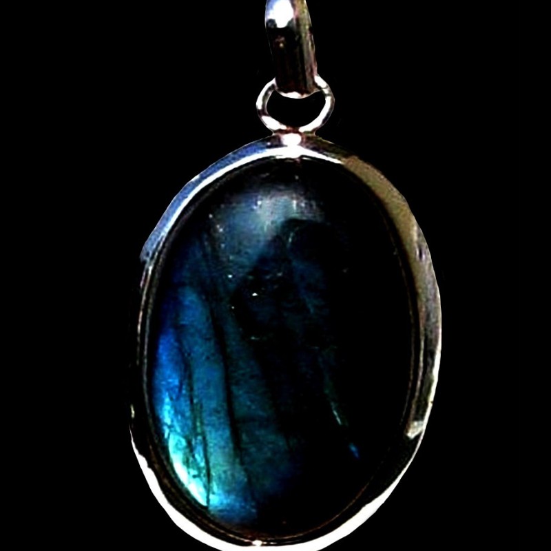 Pendentif indien argent Labradorite - Bijoux indiens