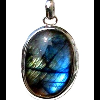Pendentif indien argent Labradorite - Bijoux indiens