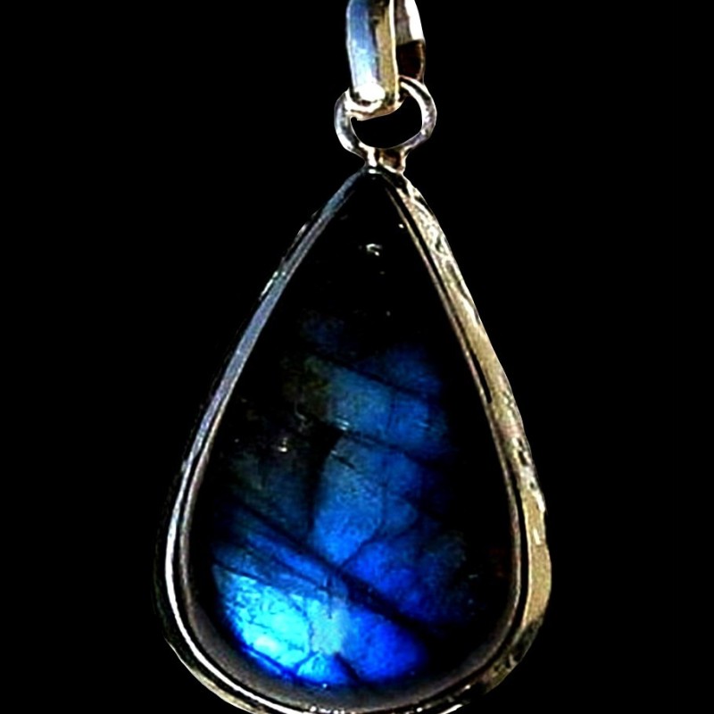 Pendentif indien argent Labradorite - Bijoux indiens