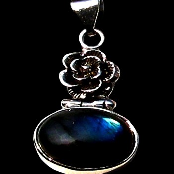 Pendentif indien argent Labradorite - Bijoux indiens