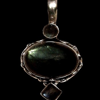 Pendentif indien argent Labradorite - Bijoux indiens