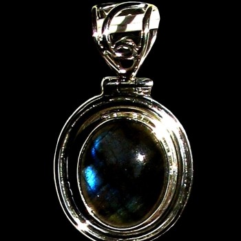 Pendentif indien argent Labradorite - Bijoux indiens