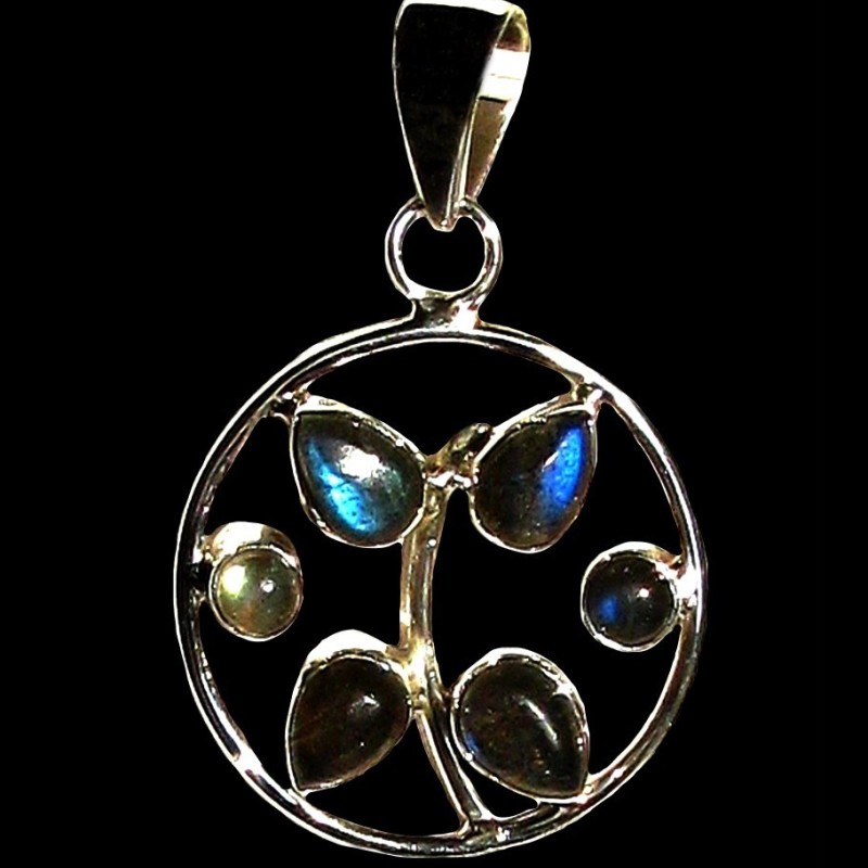 Pendentif indien argent Labradorite - Bijoux indiens