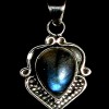 Pendentif indien argent Labradorite - Bijoux indiens