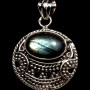 Pendentif indien argent Labradorite - Bijoux indiens