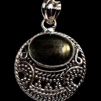 Pendentif indien argent Labradorite - Bijoux indiens