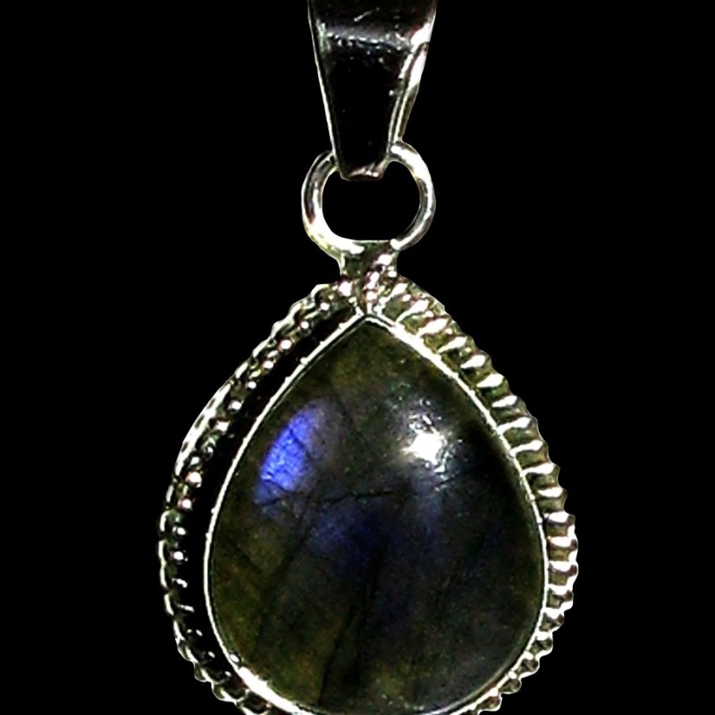 Pendentif indien argent Labradorite - Bijoux indiens