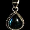 Pendentif indien argent Labradorite - Bijoux indiens