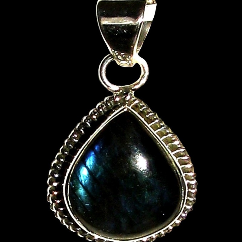 Pendentif indien argent Labradorite - Bijoux indiens
