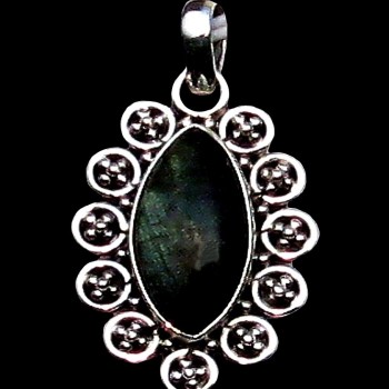 Pendentif indien argent Labradorite - Bijoux indiens