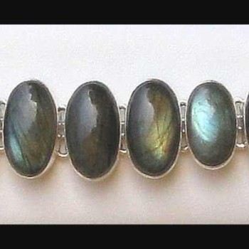 Bracelet indien argent Labradorite - Bijoux indiens