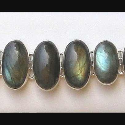 Bracelet indien argent Labradorite - Bijoux indiens