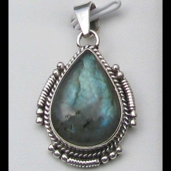 Pendentif indien argent Labradorite - Bijoux indiens