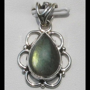 Pendentif indien argent Labradorite - Bijoux indiens