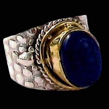 Bague argent Lapis Lazuli -Bijoux Inde - Bijoux indiens