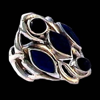 Bague argent Lapis Lazuli - Bijoux Inde - Bijoux indiens