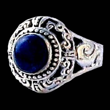 Bague argent Lapis Lazuli - Bijoux Inde - Bijoux indiens