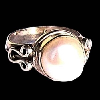 Nacre - Bague indienne Perle de Culture - Bijoux Inde