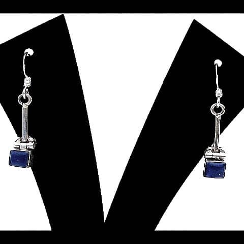Boucles d'Oreilles argent Lapis-Lazuli - Bijoux indiens