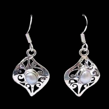 Nacre - Boucles d'Oreilles indiennes Nacre - Bijoux Inde