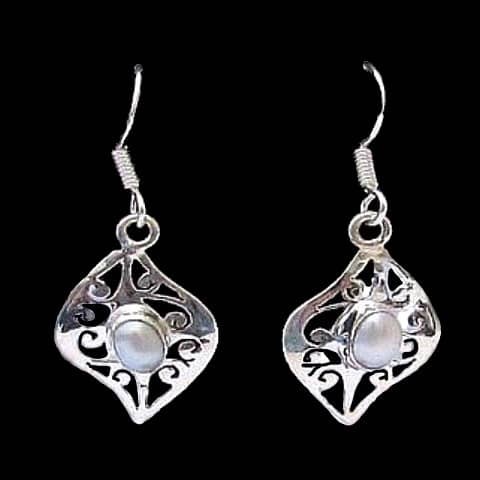 Nacre - Boucles d'Oreilles indiennes Nacre - Bijoux Inde