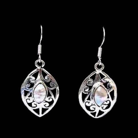 Nacre - Boucles d'Oreilles indiennes Nacre - Bijoux Inde