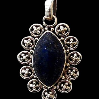 Pendentif argent Lapis-Lazuli - Bijoux indiens