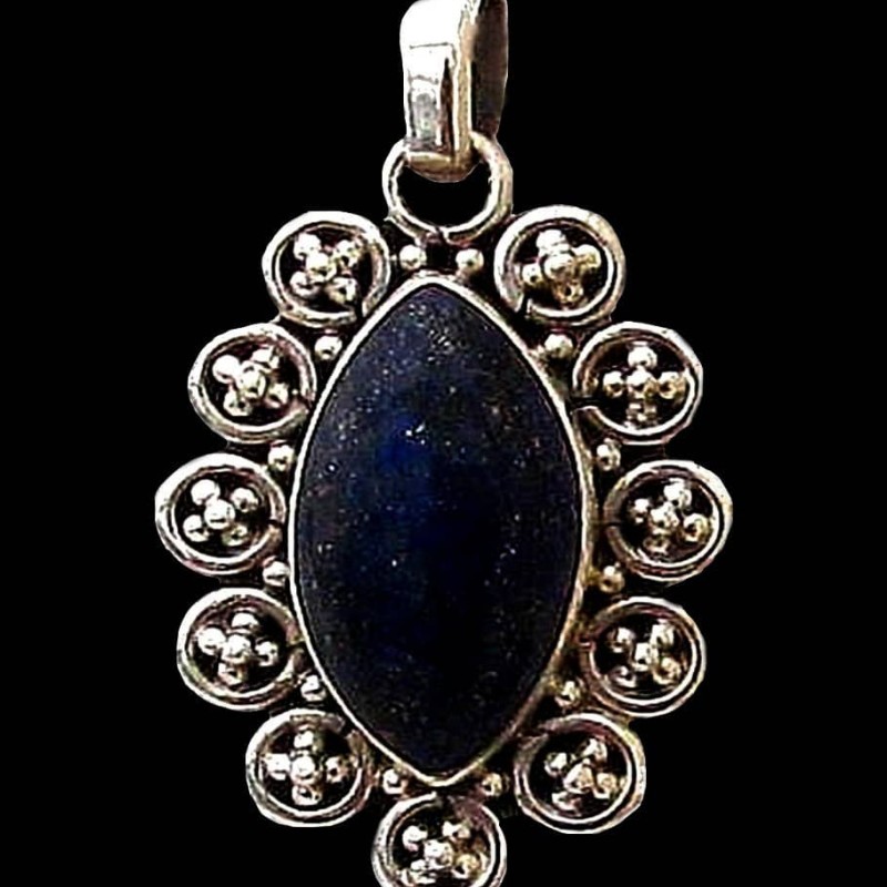 Pendentif argent Lapis-Lazuli - Bijoux indiens