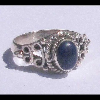 Bague argent Lapis Lazuli - Bijoux Inde - Bijoux indiens
