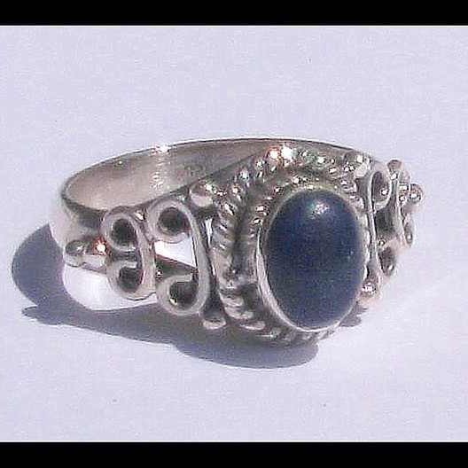 Bague argent Lapis Lazuli - Bijoux Inde - Bijoux indiens