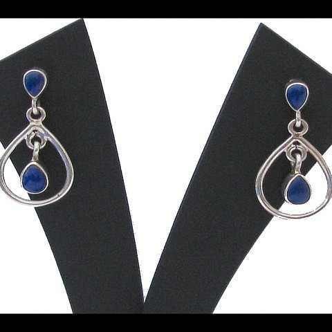 Boucles d'Oreilles argent Lapis-Lazuli - Bijoux indiens