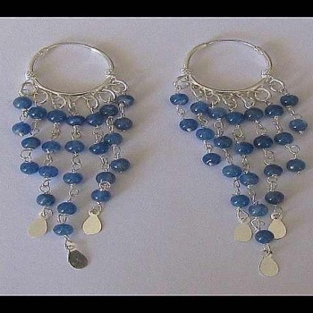 Boucles d'Oreilles argent Lapis-Lazuli - Bijoux indiens
