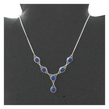 Collier argent Lapis-Lazuli - Bijoux indiens