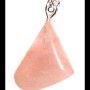 Pendentif métal (plaqué argent) et quartz rose naturel