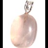 Pendentif métal (plaqué argent) et quartz rose naturel