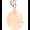 Pendentif métal (plaqué argent) et quartz rose naturel