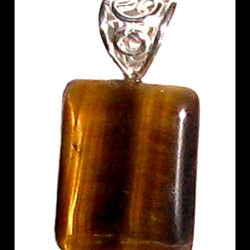 Pendentif indien métal Oeil de tigre