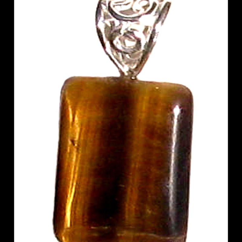 Pendentif indien métal Oeil de tigre