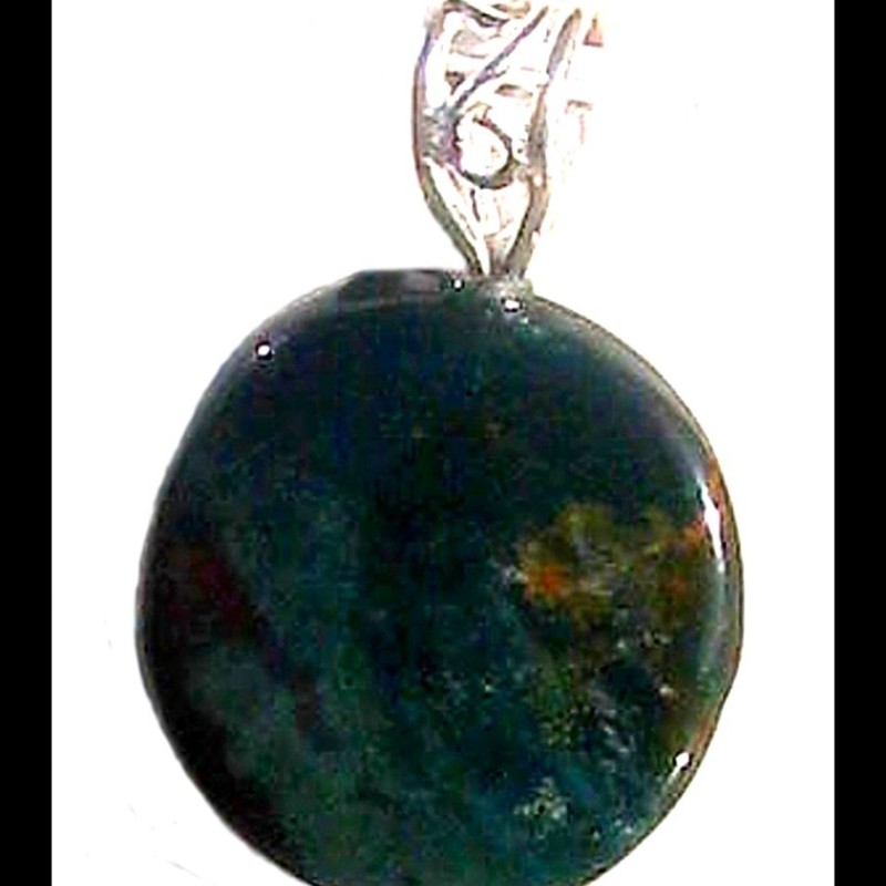 Bijoux en Jaspe Vert - Pendentif indien - Bijoux fantaisie