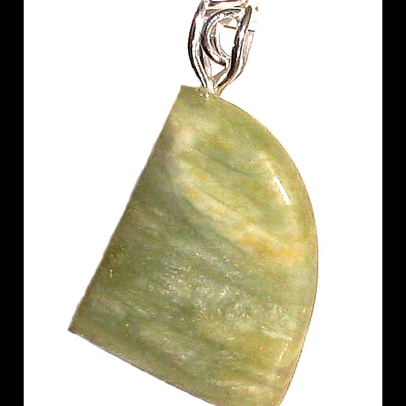 Bijoux en Jaspe Vert - Pendentif indien - Bijoux fantaisie