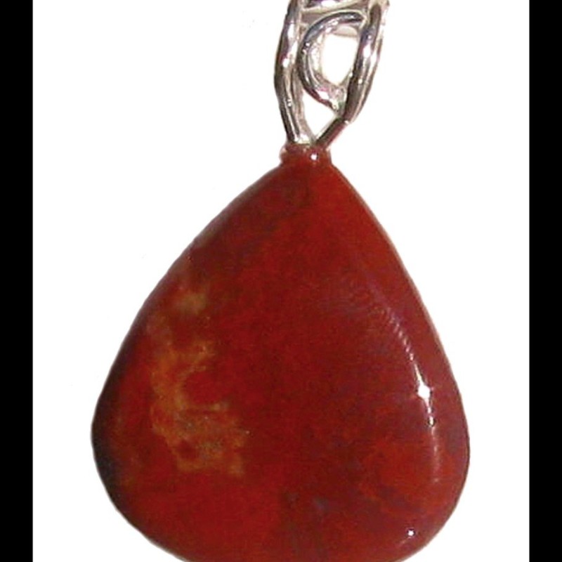 Bijoux en Jaspe Rouge - Pendentif indien - Bijoux fantaisie