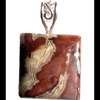 Bijoux en Jaspe Paysage - Pendentif indien - Bijoux fantaisie