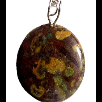 Bijoux en Jaspe Paysage - Pendentif indien - Bijoux fantaisie