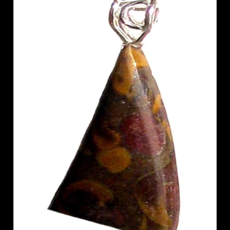 Bijoux en Jaspe Paysage - Pendentif indien - Bijoux fantaisie