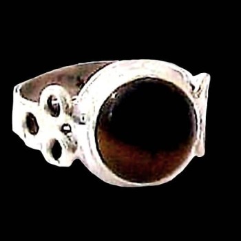 Bague indienne Oeil de Tigre - Bijoux indiens argent