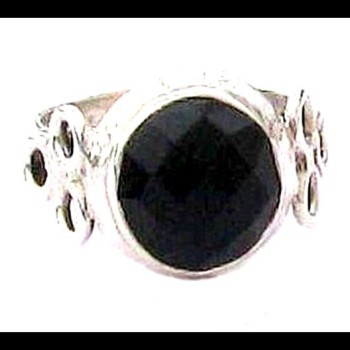 Bijoux indiens - Bague Onyx - Bague indienne en argent