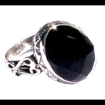 Bijoux indiens - Bague Onyx - Bague indienne en argent